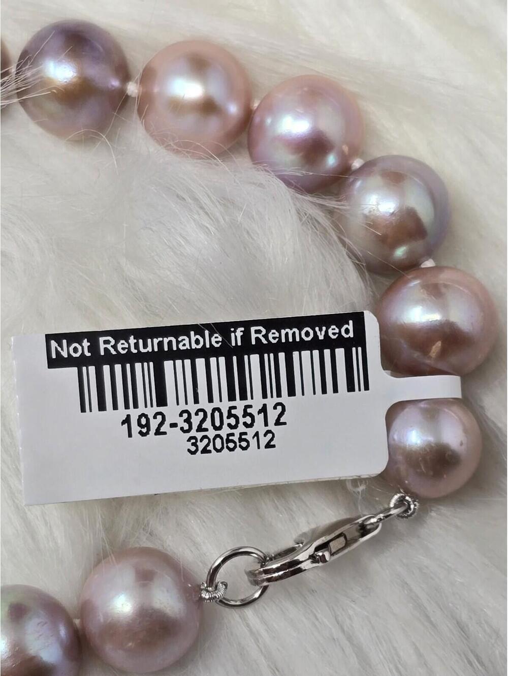 11mm Lavender Freshwater Pearl Necklace 18" 925 Silver - Picture 5 of 7